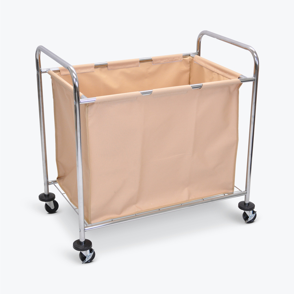 Luxor Laundry Cart with Steel Frame & Tan Canvas Bag HL14